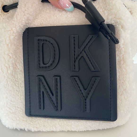 DKNY Tilly Stacked Logo Drawstring Bucket Bag - Picture 10 of 13